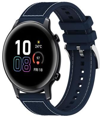 Everyday Crate 20mm Honor Watch SE Band Hybrid Nylon Silicone Watch Band For Honor Watch SE MagicWatch 2 42mm midnight Blue