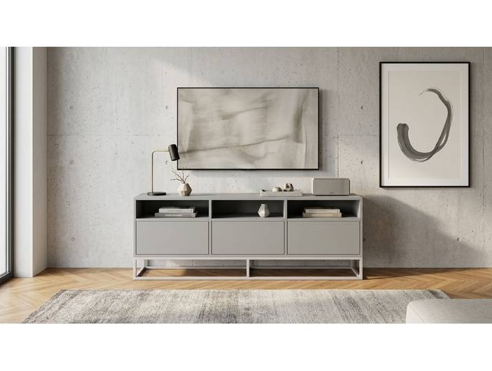 TV Sideboard – weiß/grau/schwarz Premium Dekore Grau