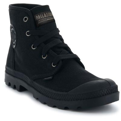 Schnürboots PALLADIUM "PAMPA HI", Damen, Gr. 39, schwarz, Textil, Schuhe Schnürboots, Schnürstiefel, Schnürstiefelette aus Canvas