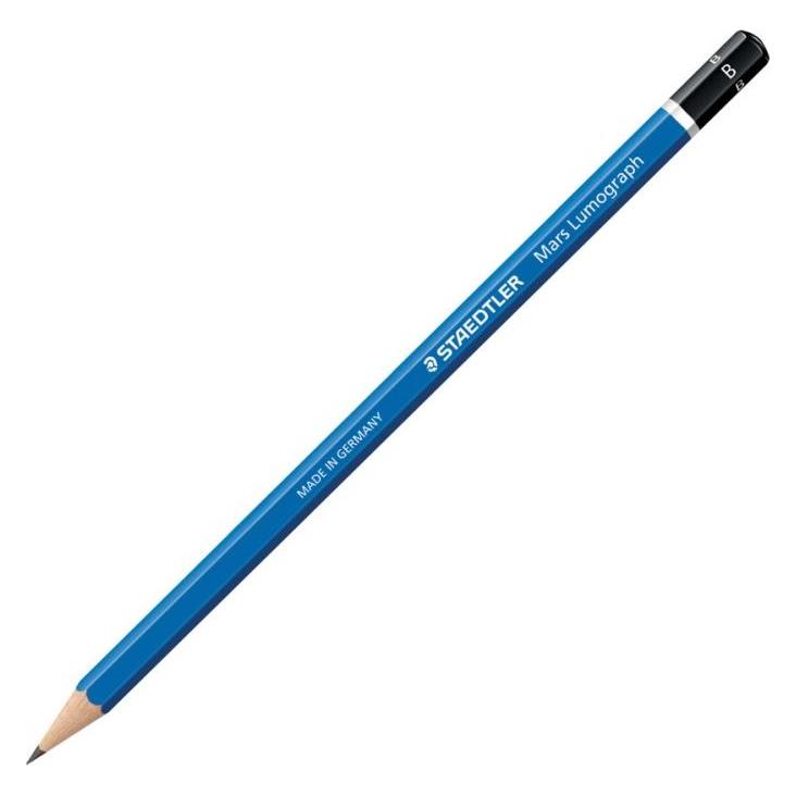 Staedtler Mars Lumograph, B, Blau, Hexagonal, Kunst, Grafische Zeichnung, Hobby, Büro, Schule, Techn (2 mm, B, 1x) (100-B)