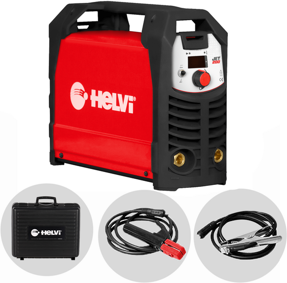 Helvi Jet 200 - Poste à souder inverter (MMA/TIG LIFT), mallette antichoc, courant continu (CC)