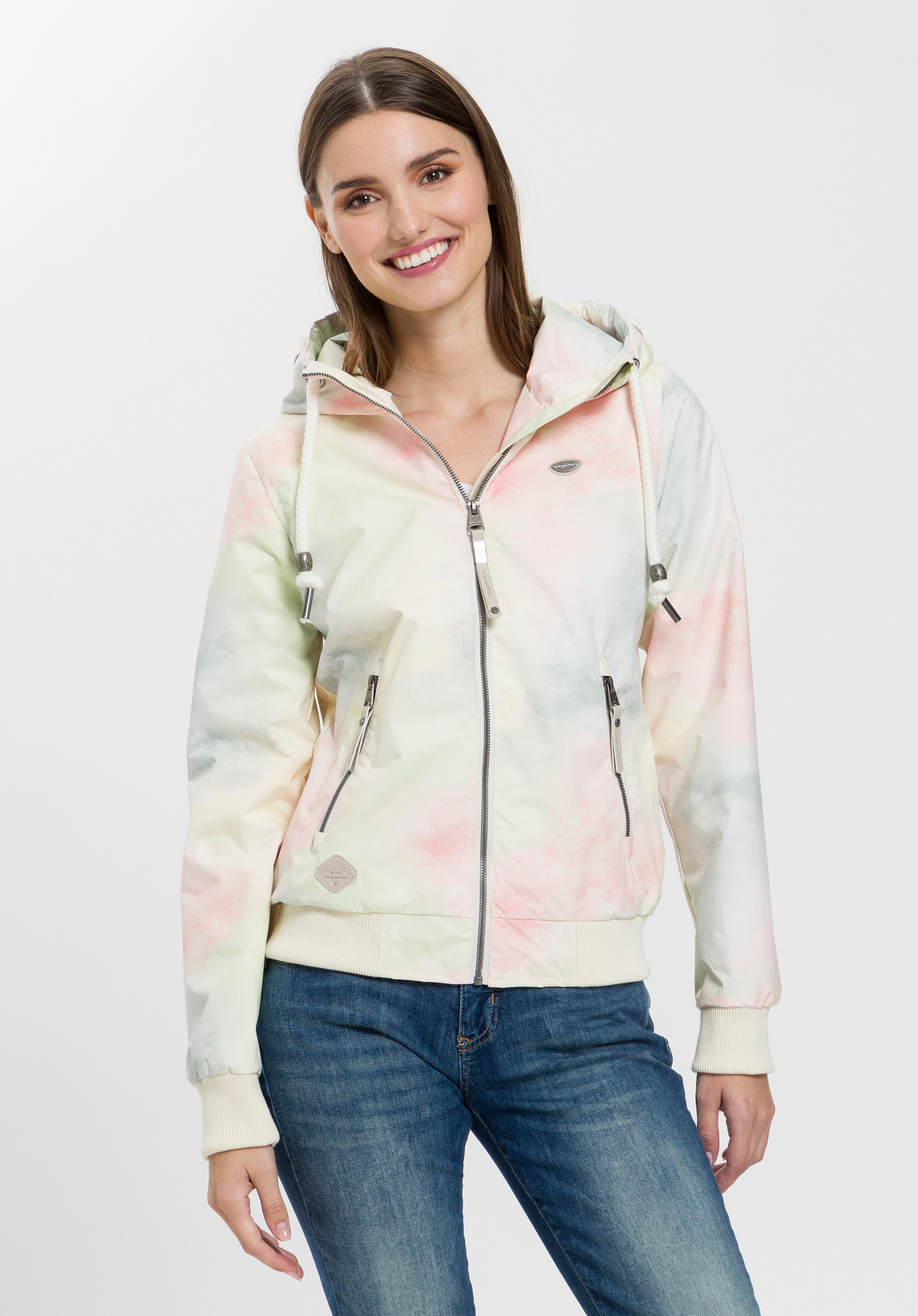 Funktionsjacke RAGWEAR "NUGGIE OMBRE O", Damen, Gr. XL, bunt (8009 multi combo nuggie ombre o), Web, Obermaterial: 100% Polyester. Futter: 100% Polyester, kontrastfarbene Details, mehrfarbig, figurbetont taillenlang, Rippbündchen, Jacken Funktionsjacke, Ü