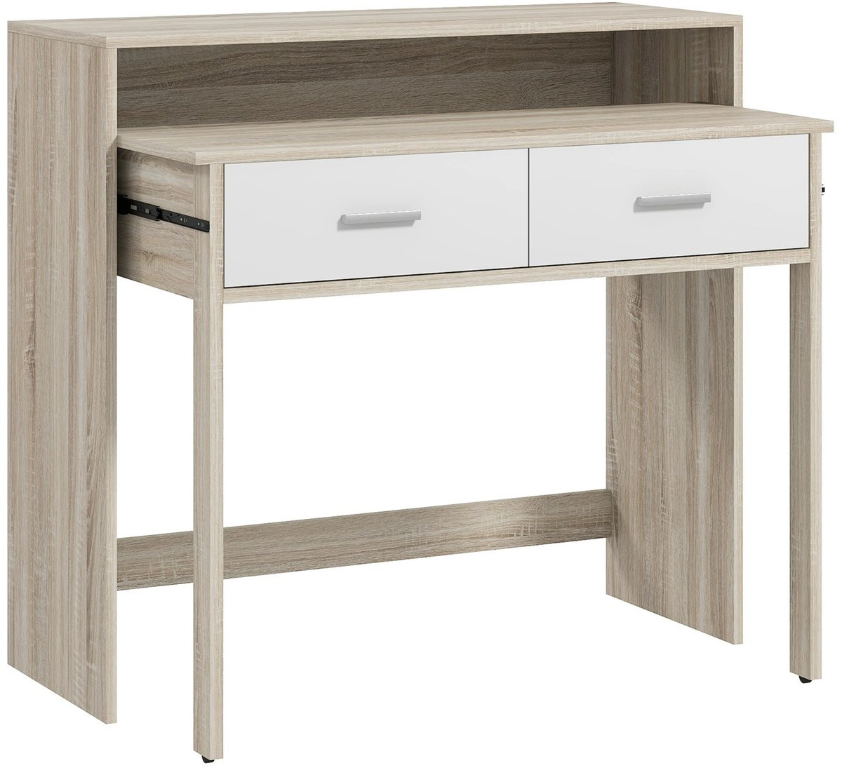 Homcom Smalle Consoletafel met 2 Niveaus voor de Woonkamer, Hal of Slaapkamer