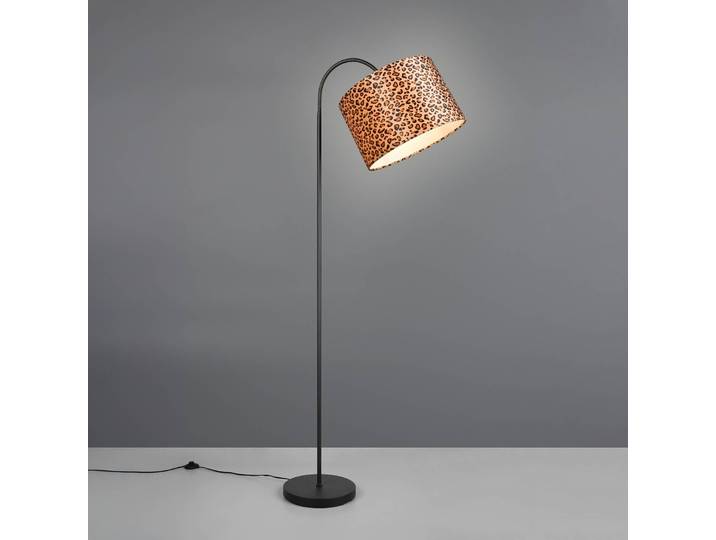 Reality Leuchten Bogenlampe Pardina, braun / rost, für Wohn- / Esszimmer, Metall, Modern, Stehleuchte