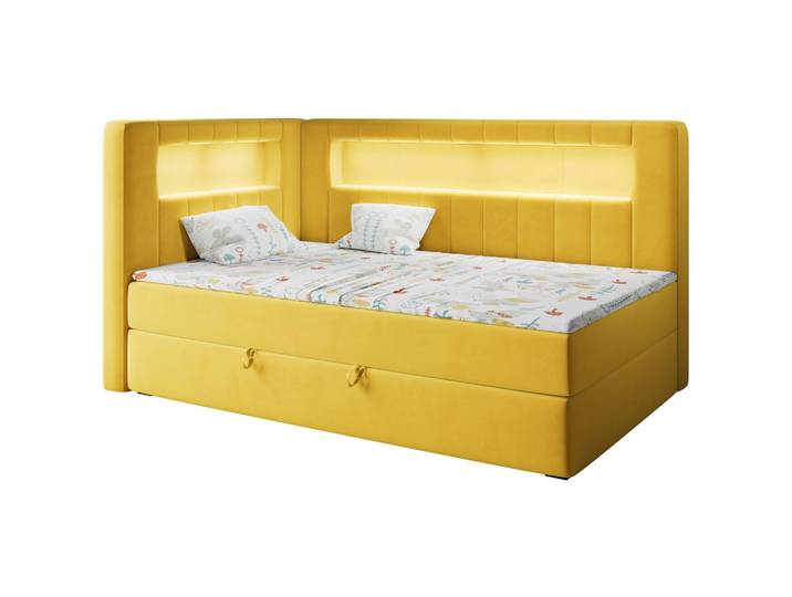 BOXSPRINGBETT JUNIOR GOLD 3 90/200 Gelb - linke Seite