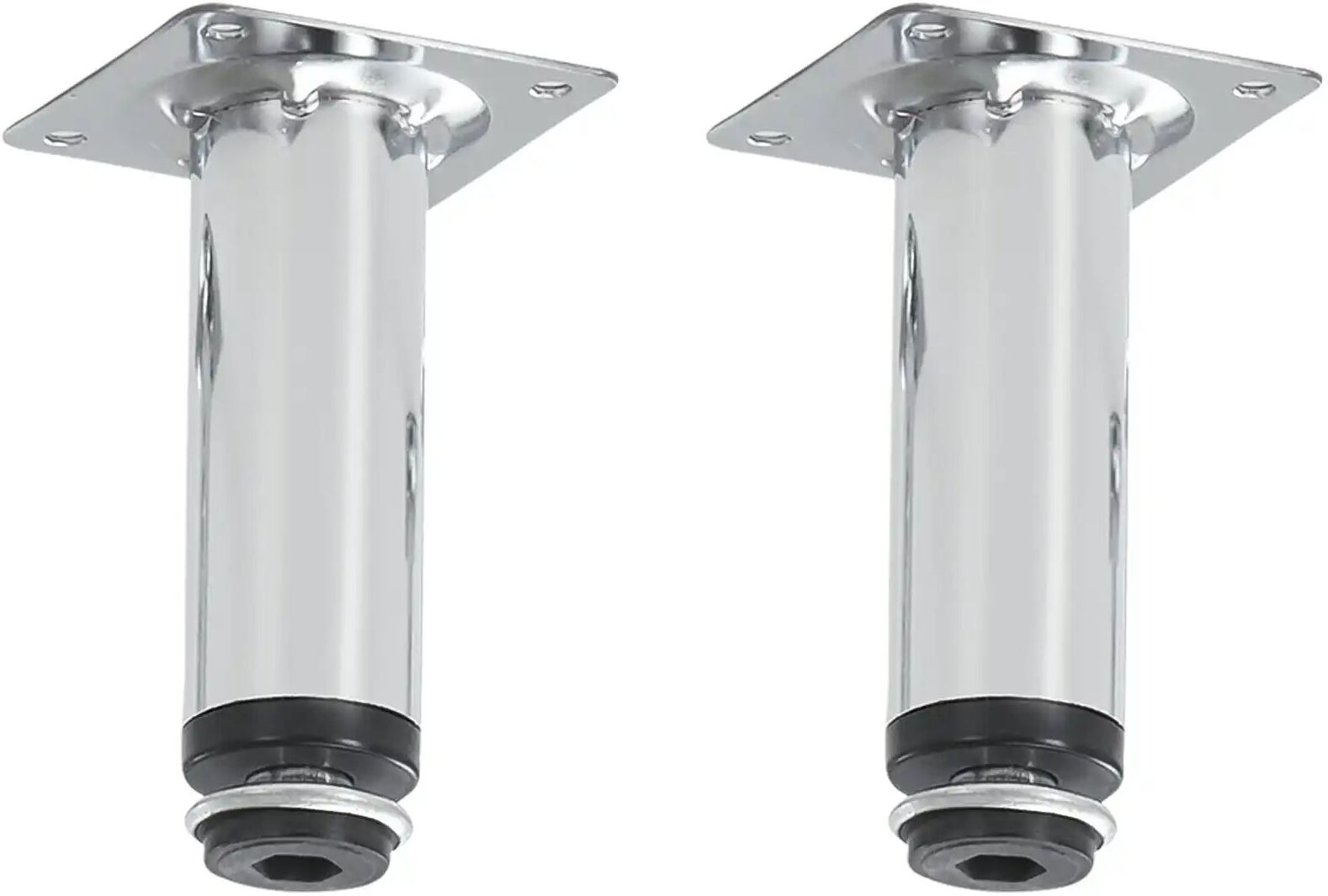Höffner Fuß-Set (2 Stück)  Bodensee ¦ silber ¦ Maße (cm): H: 10  Ø: 3