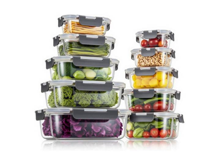 LuxusKollektion Frischhaltedose Glas-Frischhaltedosen Set BPA-frei luftdicht auslaufsicher, Glas