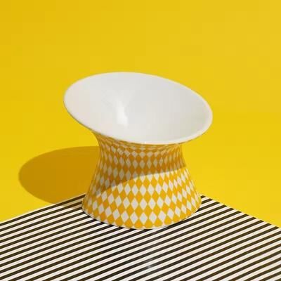 Uplifted Finds Pure Neck Elevated Ceramic Feeder yellow