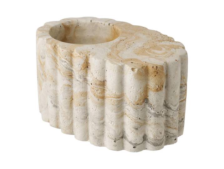 Teelichthalter Tealight Holder, Beige, Stein, 6.5x10.5x5.5 cm, zum Stellen, Dekoration, Kerzen & Kerzenhalter, Teelichthalter