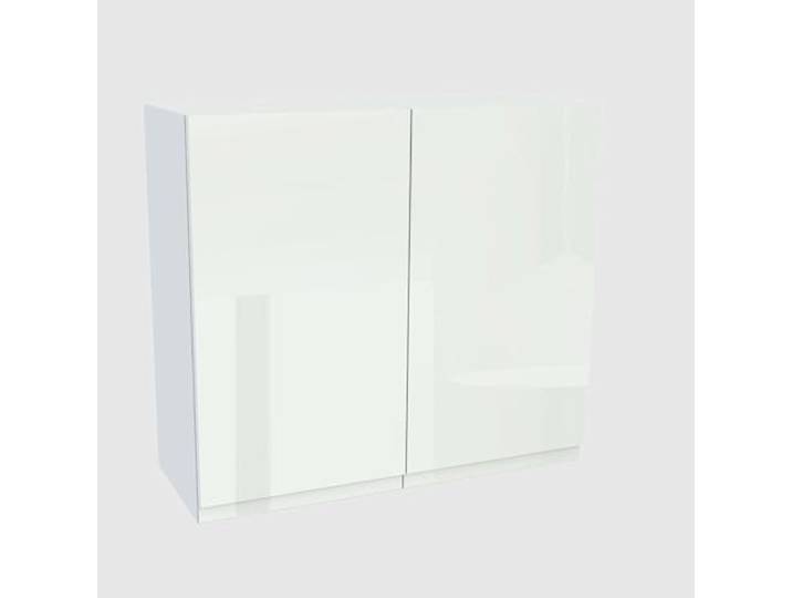 Laclar FREZO Küchen-Oberschrank - Grifflos - Soft-Close - Hochglanz - Stilvolle und funktionale Ergänzung für Ihre Küche - 80x32x72 cm - Weiß, Front: Hochglanz Weiß grifflos