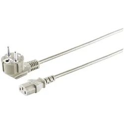 Netzanschlusskabel Schuko 90° Kaltgeräte 230V CEE7/7-C13 VDE grau 5,0m