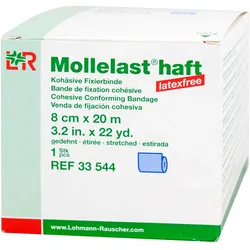 Lohmann & Rauscher, Verbandsmaterial, Mollelast haft latexfrei blau 8cm x 20m gedehnt, 1 St BIN