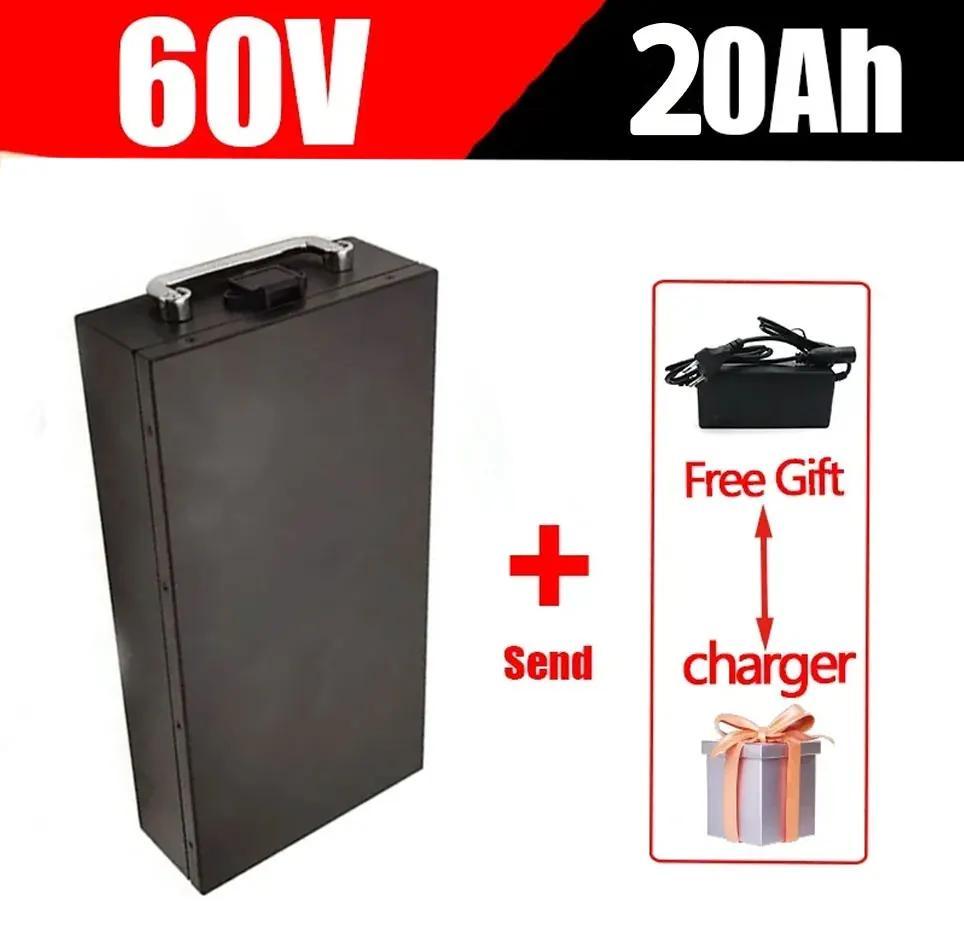 Akku für E-Scooter - 60V 20Ah Lithium-Ionen - 18650 Batteriepack - Wasserdicht - Mit Ladegerät - Ersatzakku für E-Motorrad