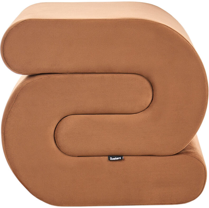 Metro 50 cm W Velvet Unique Ottoman Brown 48cm H X 50cm W X 45cm D