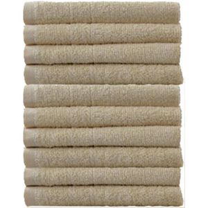 Dyckhoff Handtuch Kristall Set, beige, 30 x 50 cm, Gästetuch mit Bordüre, aus 100% Baumwolle, 380 g/m², 10 Stück