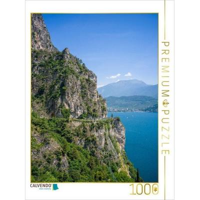 CALVENDO Puzzle Blick auf die Ponalestraße und Riva del Garda | 1000 Teile Lege-Größe 64x48cm Foto-Puzzle für glückliche Stunden