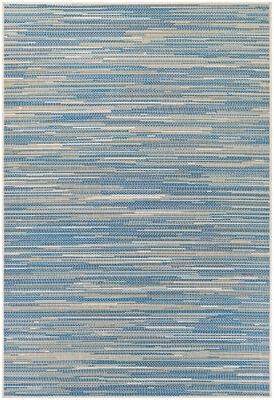 Dream Decor Rugs Samantha Cannes Azure Blue Ivory Indoor Outdoor Area Rug