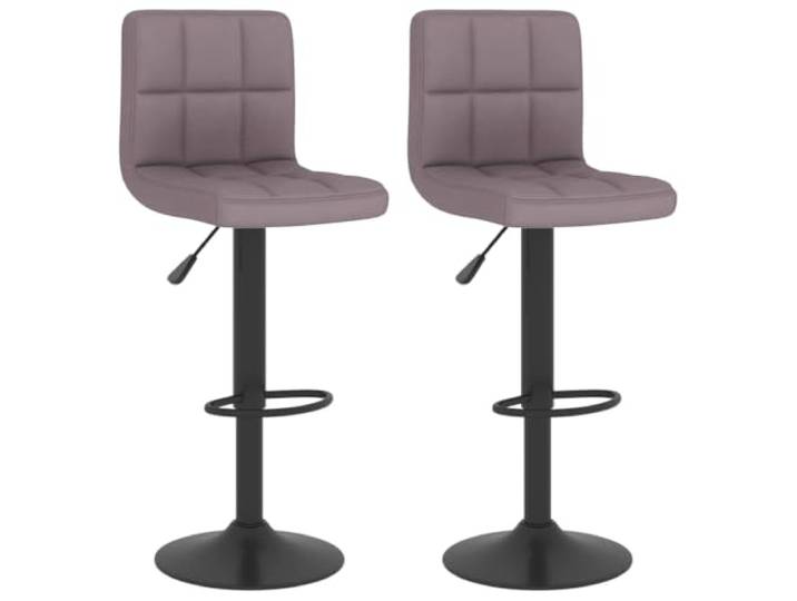 Barhocker, 2-teilig, Taupe, Textil, verchromter Stahl, höhenverstellbar Gepolsterte Sitzfläche, um 360 ° drehbar, Gasheber, verchromter Fuß, Verwendung im Innenbereich, vermeiden Sie Wärmequellen