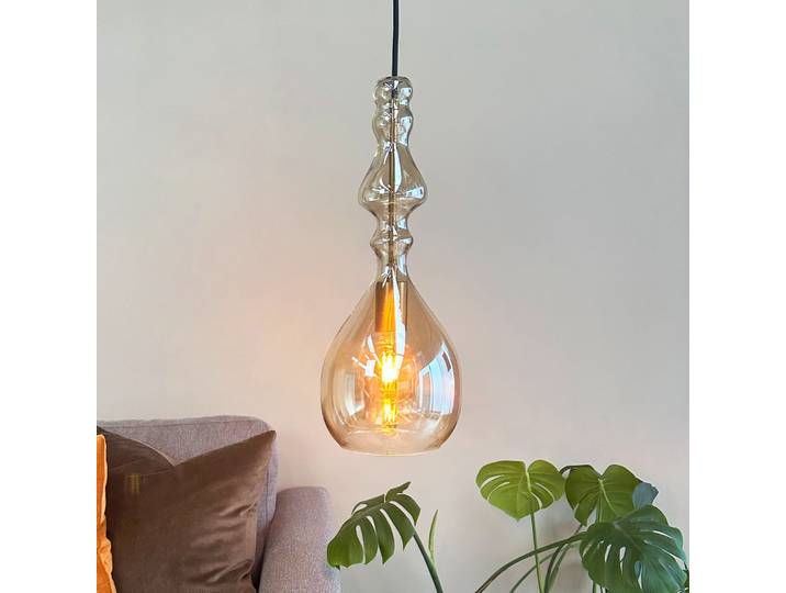 Lea Pendelleuchte Amber - Dyberg Larsen - Wohnzimmer - Design - Glas - Mit Schirm