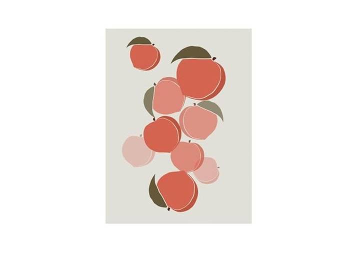 Komar Wandbild - Cultivated Peaches - Größe: 30 x 40 cm - Poster, Kunstdruck, Dekoration, Wohnzimmer, Schlafzimmer