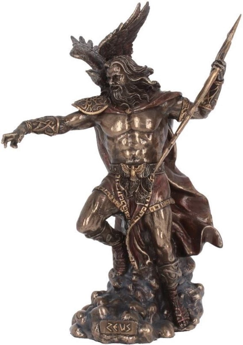 Veronese Design Zeus gebronsd beeld Large - 30 cm