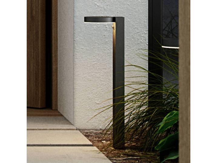 Nordlux LED-Solar-Wegeleuchte Rica Round, schwarz, Sensor, IP44 Round, schwarz, Edelstahl, Modern, Solarleuchten