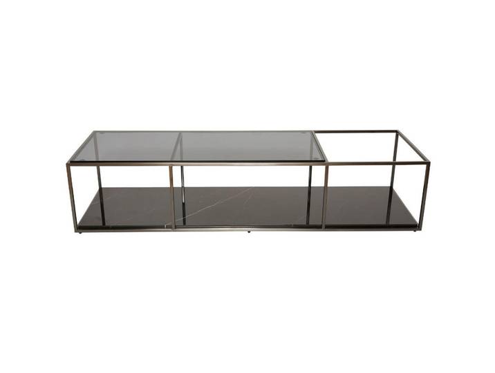 Signature Glascouchtisch L140 cm x H40 cm – Balthazar, Schwarz, Glas, 30x40x143 cm, Wohnzimmer, Wohnzimmertische, Couchtische