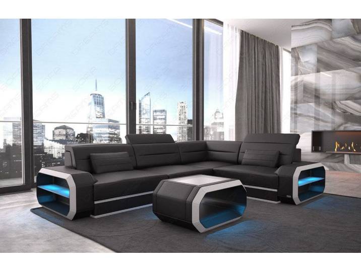 Couch Verona L-Form in Leder