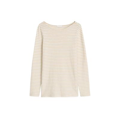 Longsleeve MARC O'POLO "Longsleeve Jersey T-Shirt Longsleeve 1er Pack", Damen, Gr. S, beige (beige, weiß), Shirts