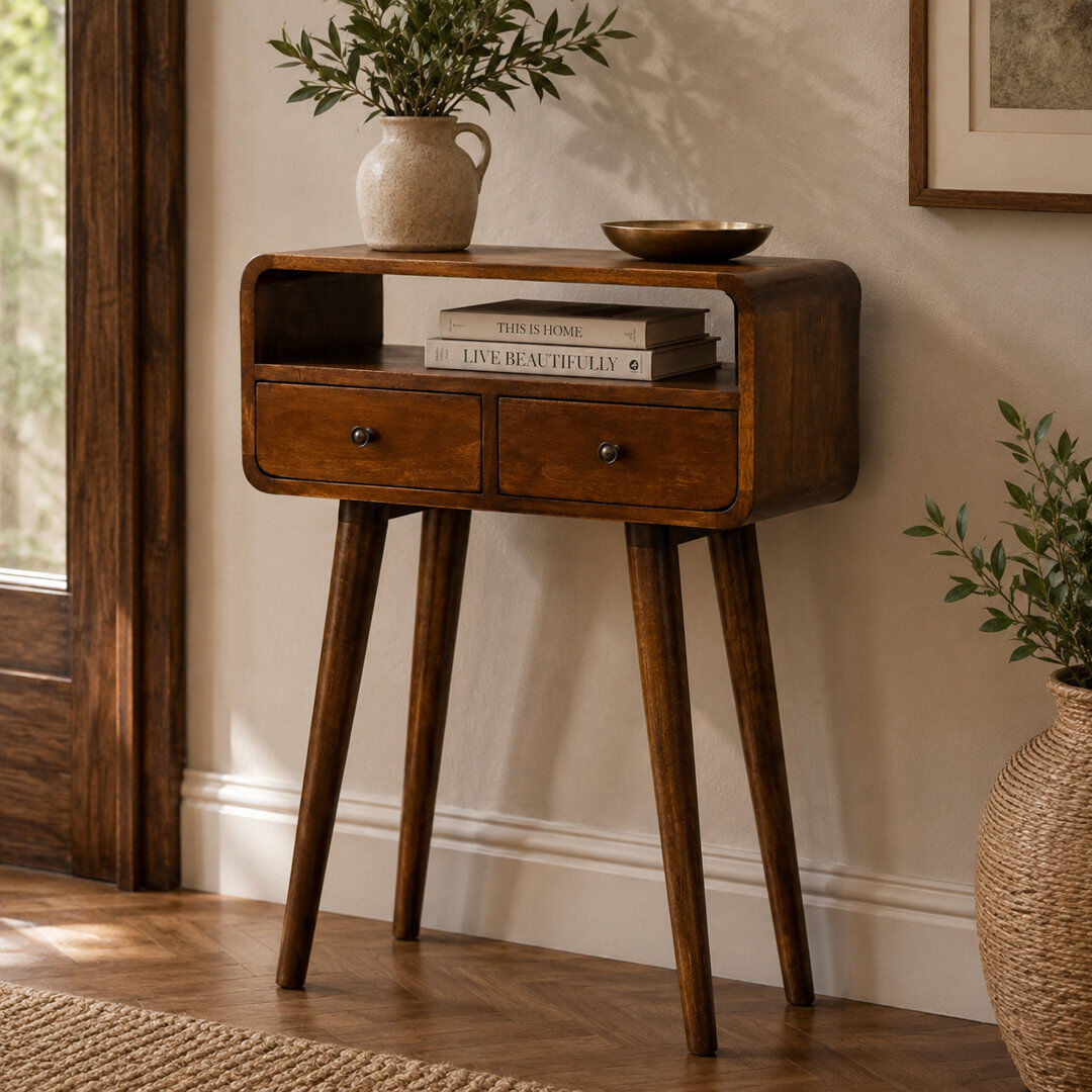 George Oliver Brack Solid Wood End Table Brown 90cm H X 60cm W X 30cm D