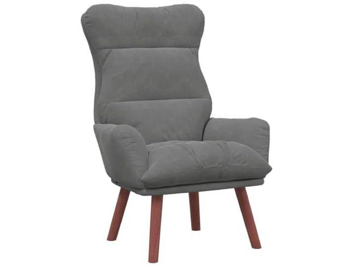 Moderner Relaxsessel aus dunkelgrauem Samt mit Beinen aus Massivholz Minimalistisches Design, ergonomischer Komfort, weiche Polsterung, langlebiger Samt, geeignet für mehrere Räume