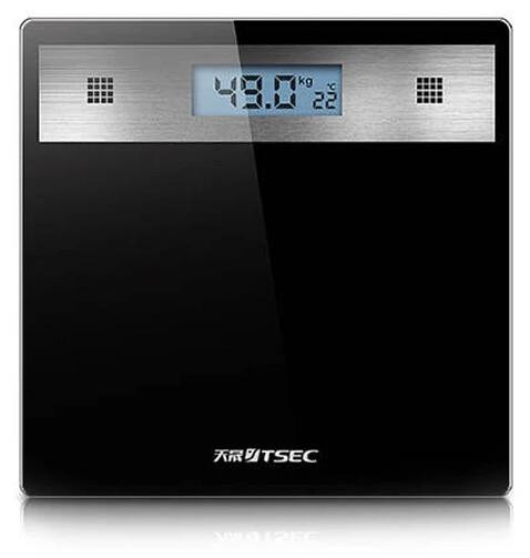 Verk 17090 Digitale personenweegschaal met glazen LCD-display, zwart