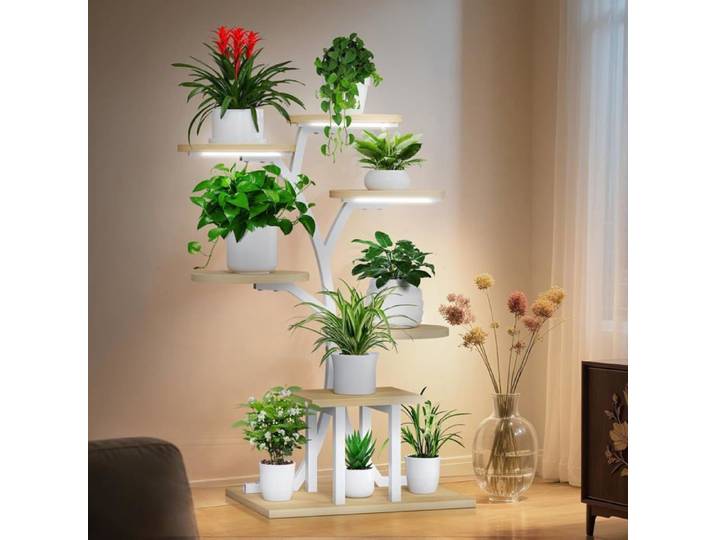 Support Plantes Interieur Avec Lampes De Croissance 7 Niveaux Porte Plante Interieur 110Cm Etagere Plantes Interieur Le Balc[BI91]