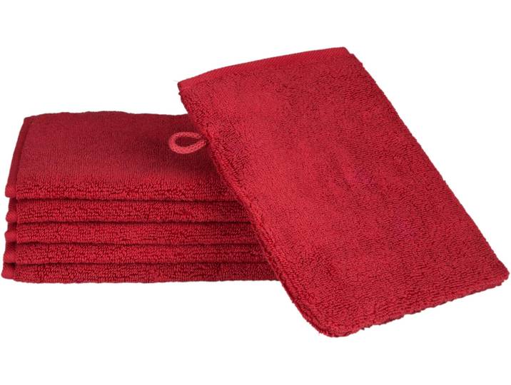 Waschhandschuh ROSS Sensual Skin , rot (vino), B:16cm L:22cm, Frottier, Handtücher, Waschhandschuh, mit Aloe-Vera-Öl veredelt