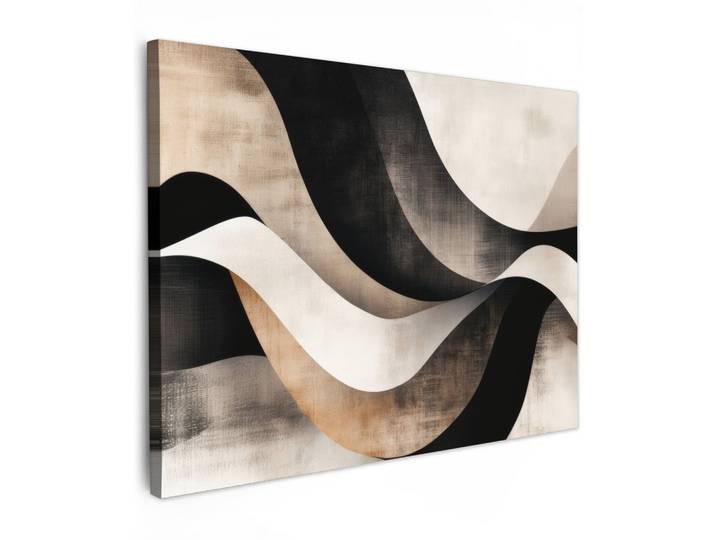 LEINWANDBILD Abstrakt - Wellen - Schwarz - Verwittert Wandbilder 80x60 cm
