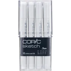 Copic, Marker, Marker sketch, 12er Set "Graut”ne CG" (12x)