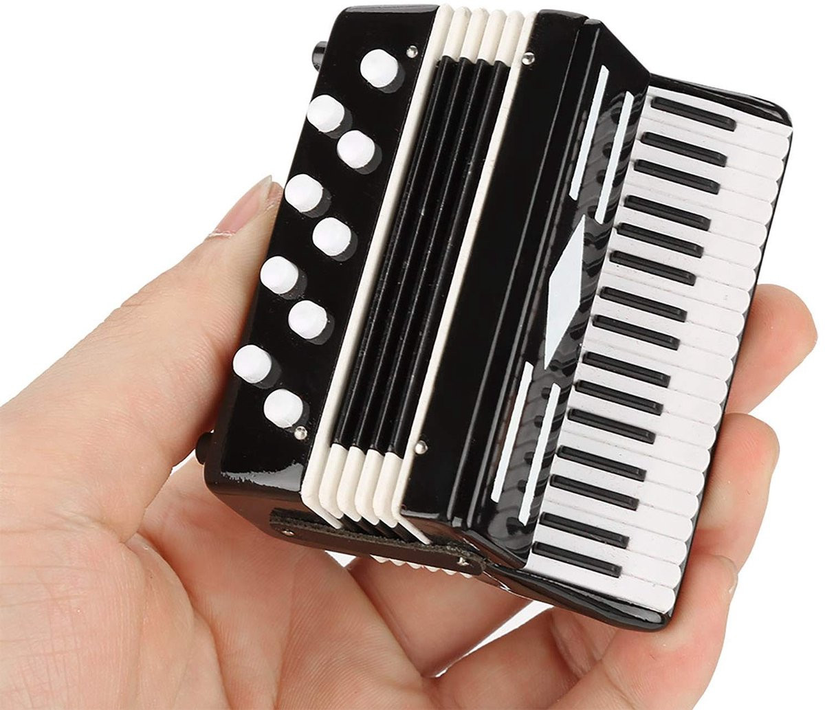 Dailygoods Miniatuur Accordeon Decoratieornament met Opbergdoos
