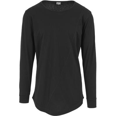 Langarmshirt URBAN CLASSICS "Urban Classics Herren Long Shaped Fashion L/S Tee", Herren, Gr. M, schwarz, 100% Baumwolle, unifarben, normal, Rundhals, Shirts Langarmshirt