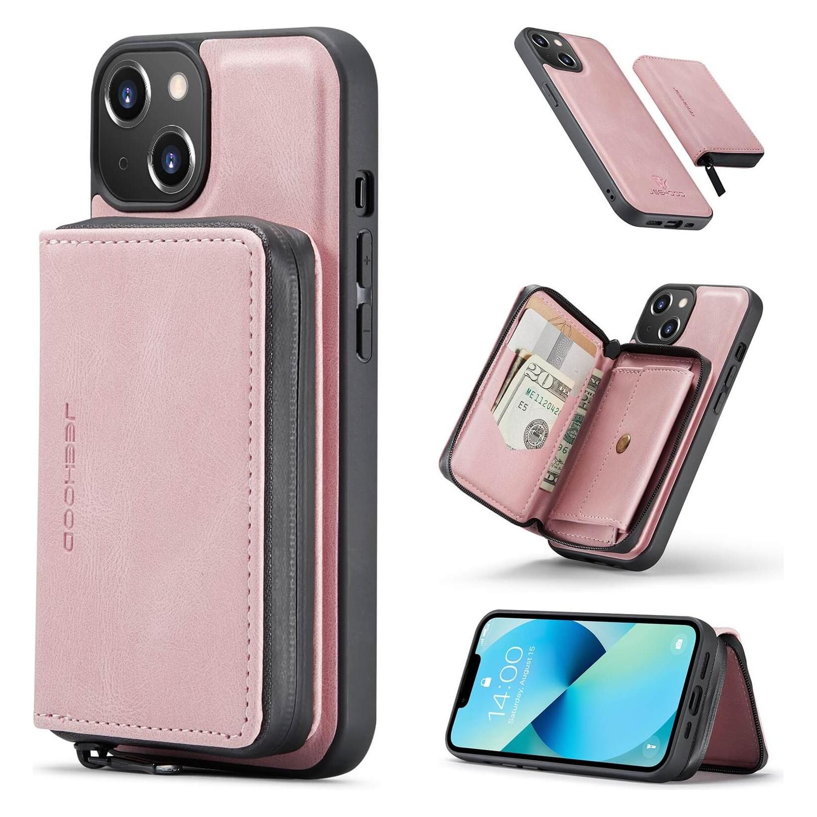 Cover-Discount iPhone 14 - Hülle mit Kreditkarten Etui rosa (Apple iPhone 14) (EDA003545301E)