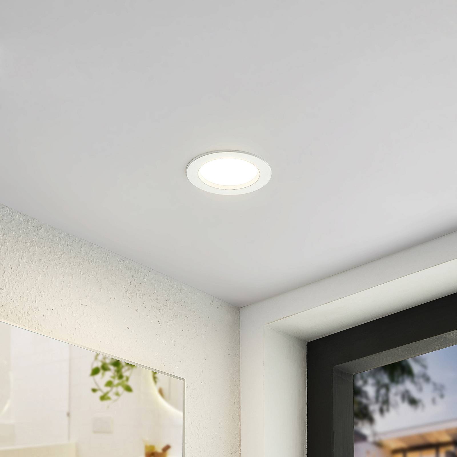 Arcchio LED-Einbauleuchte Milaine, weiß, dimmbar, 3er-Set Milaine Arcchio, dimmbar, weiß / opal, für Badezimmer, Kunststoff, Modern