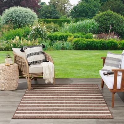 Nourison Positano Indoor/Outdoor Striped Area Rug.