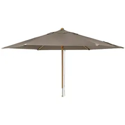 Sonnenschirm Reggio aus Buchenholz und Polyester, modern skandinavisch, Taupe, Ø 300 cm