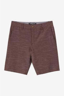 O'Neill s Portola Slub Check 20"" Hybrid Shorts in Chocolate, Size 31, Elastane/Polyester"