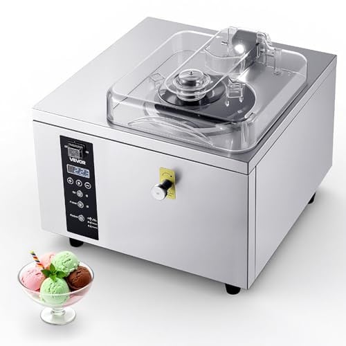 VEVOR Commerciële Gelato Ijsmachine, 500 W, 2,8 l Roestvrijstalen Cilinder, Zilver