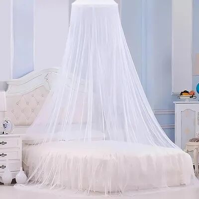 The Handy Homestead Mosquito Net Canopy Princess Dome Bed Canopy For Home And Camping white