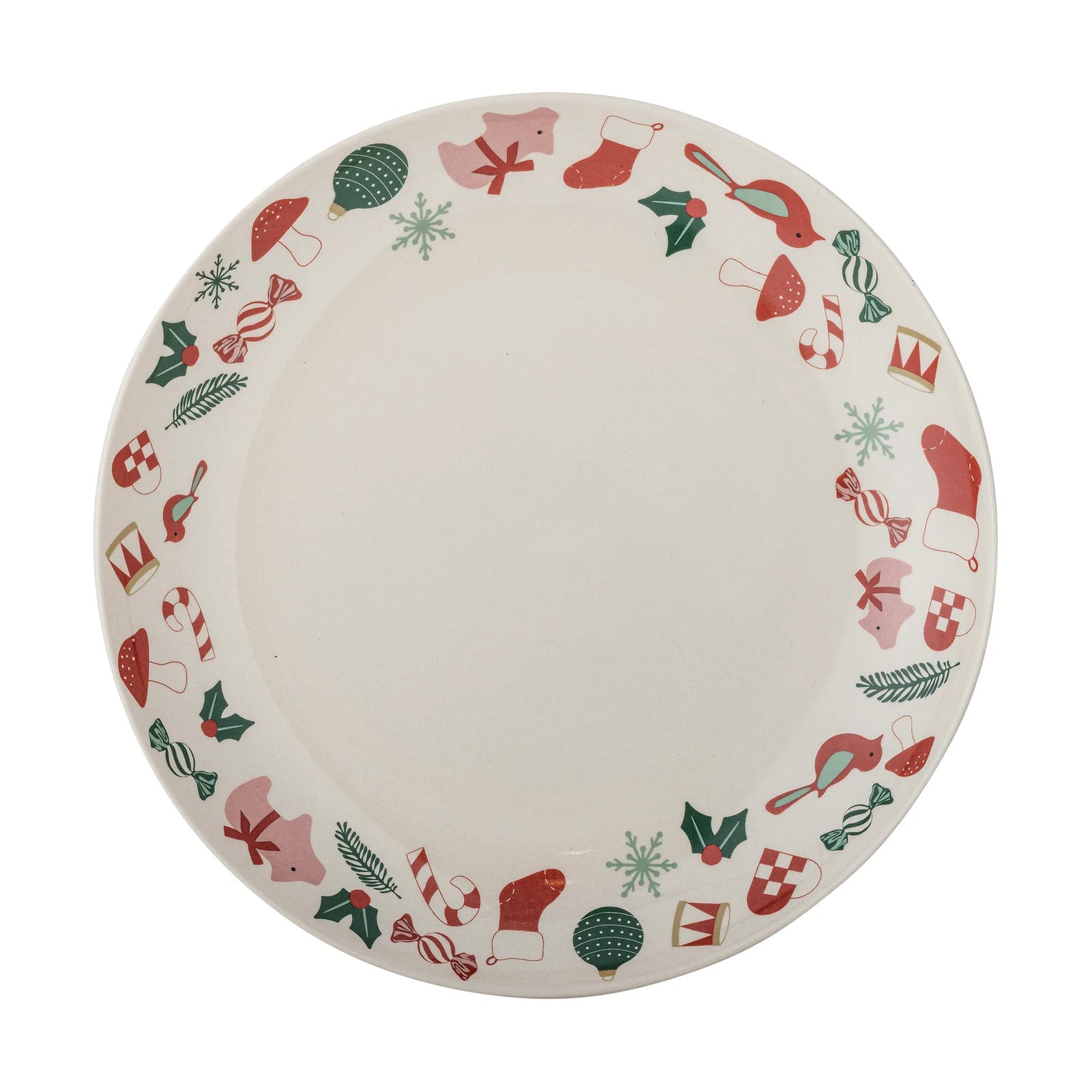 Bloomingville Yule serveerschaal rood wit Ø28 cm