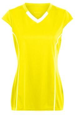 Augusta Sportswear 1219 Athletic Girls Blash Jersey T-Shirt in Power Yellow/White size Large   Polyester