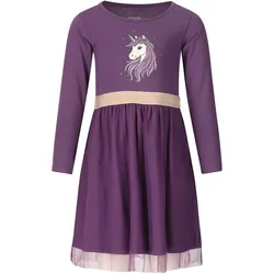 ZigZag Whitney langarm Kleid Mädchen 4411 - grape compote 4 (104)