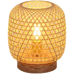 Tisch Leuchte Wohn Zimmer Bambus Geflecht FILAMENT Lampe natur im Set inkl. LED Leuchtmittel