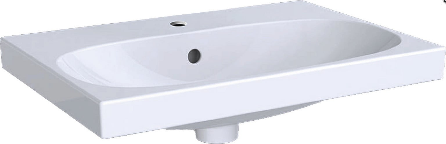 Geberit Acanto Compact wastafel met afvoergat, wit-alpin, B: 60 cm x D: 42 cm